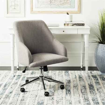 Safavieh Adrienne Linen Chrome Leg Swivel Office Chair, Grey OCH4501A